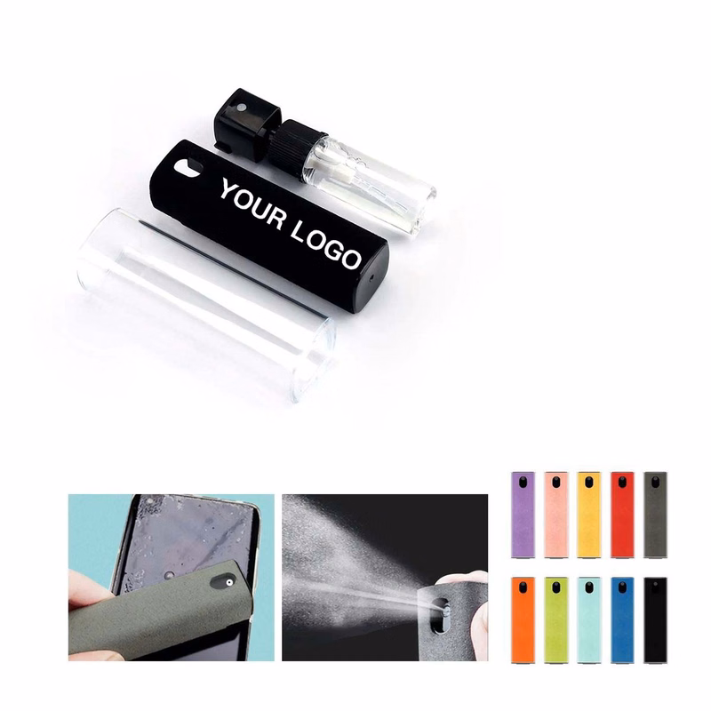 Portable Screen Cleaner with Refillable Spray and Cloth