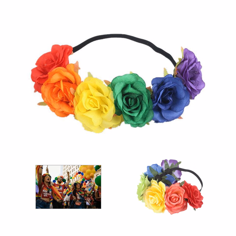 Rainbow Rose Floral Hair Band (direct import)