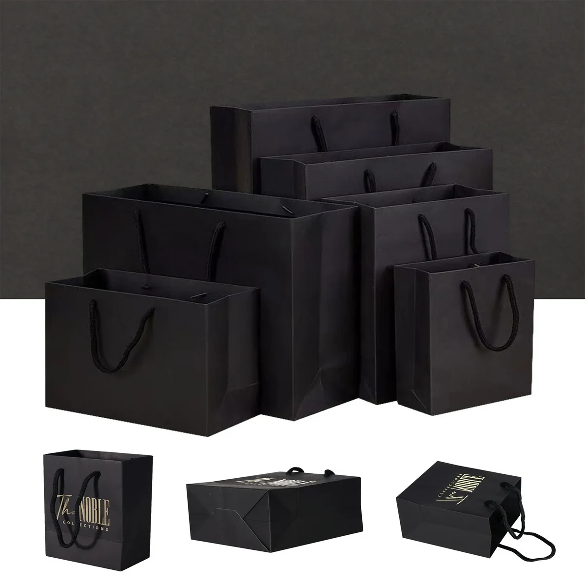 Custom Black Kraft Paper Bag 1