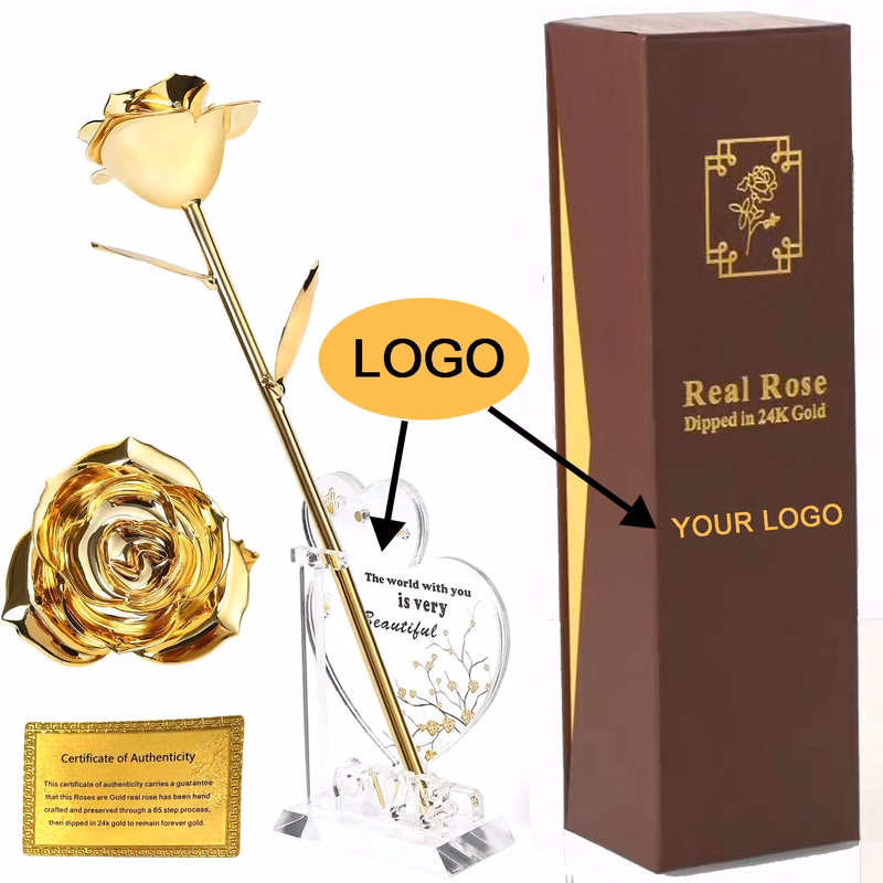 24k Gold Dipped Rose Eternity Flower Best for Her