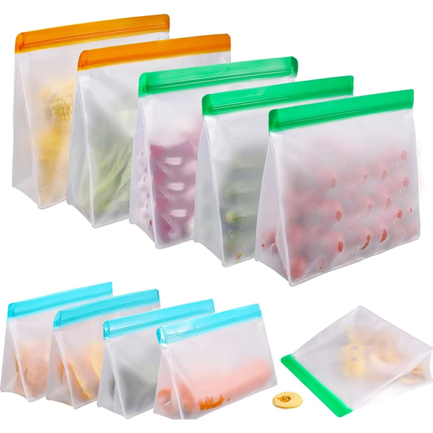 PEVA Reuseable Matte Slip zip Food Storage Bag 1