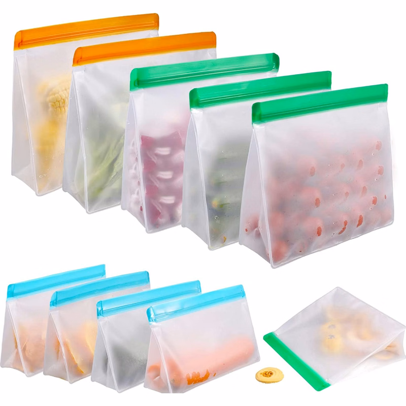 PEVA Reuseable Matte Slip zip Food Storage Bag