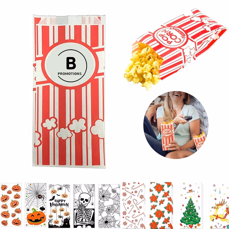 Custom Greaseproof Paper Popcorn Bags