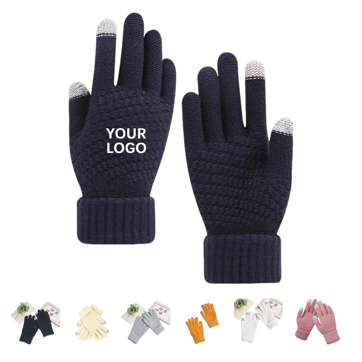 Touchscreen Knit Winter Glove With Soft Lining 7.9" x 4" 1