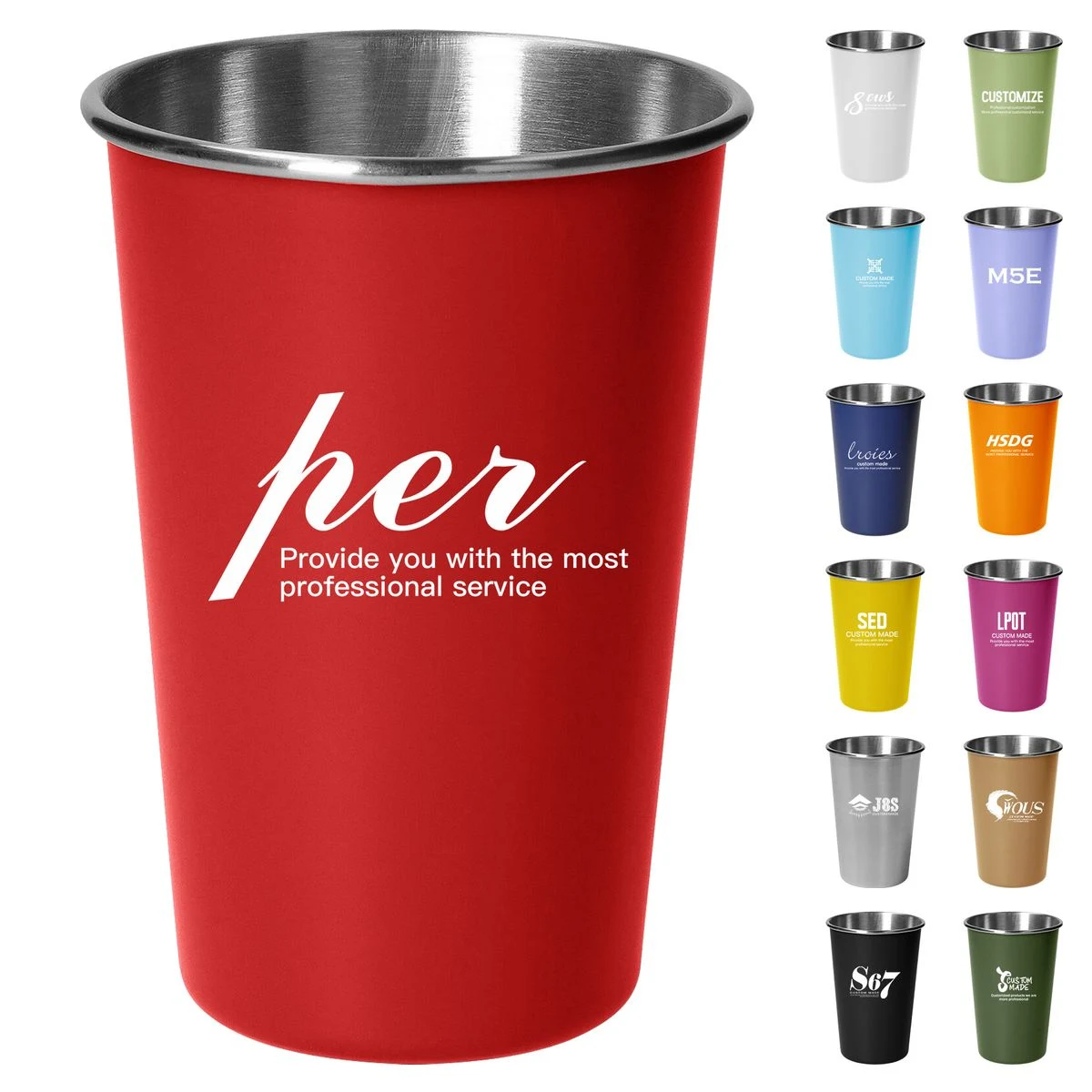 16OZ Stainless Steel Pint Cups 1