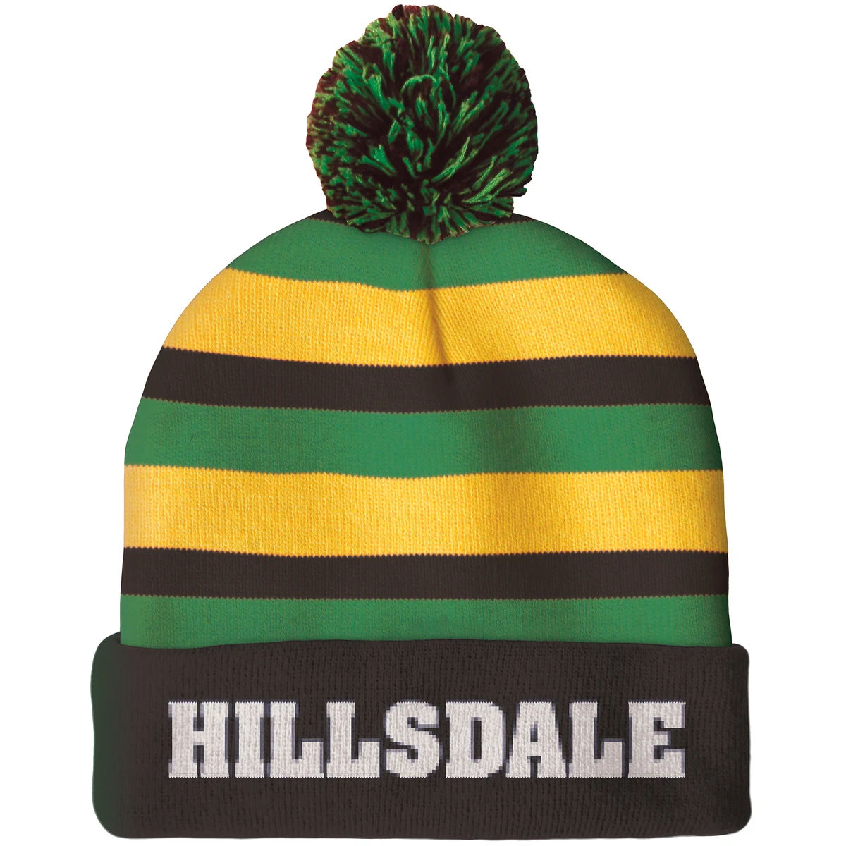 Knit Beanie with Pom and Cuff (No Logo) 1