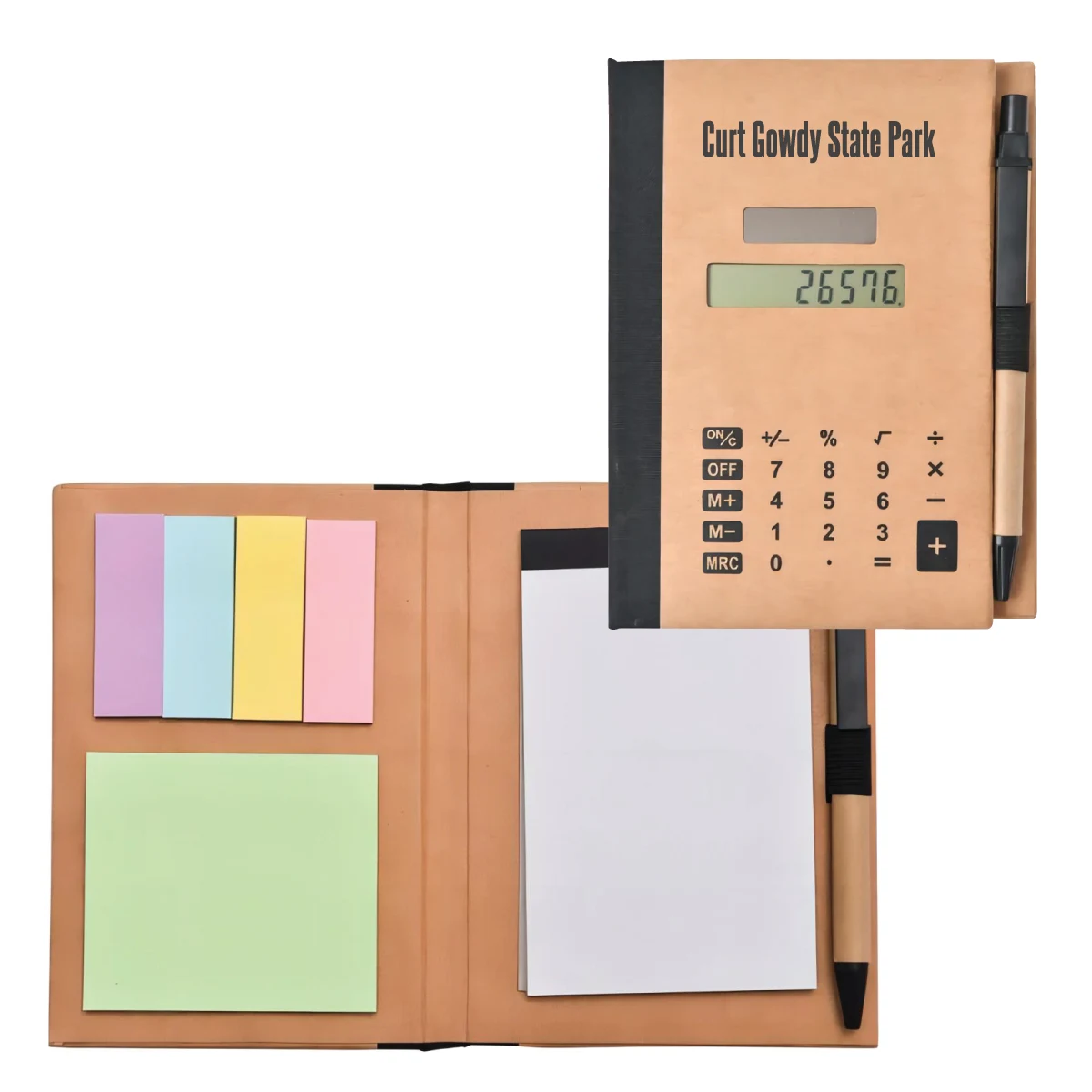 Recycled Cardboard Notebook w/ Calculator and Sticky Tabs 1