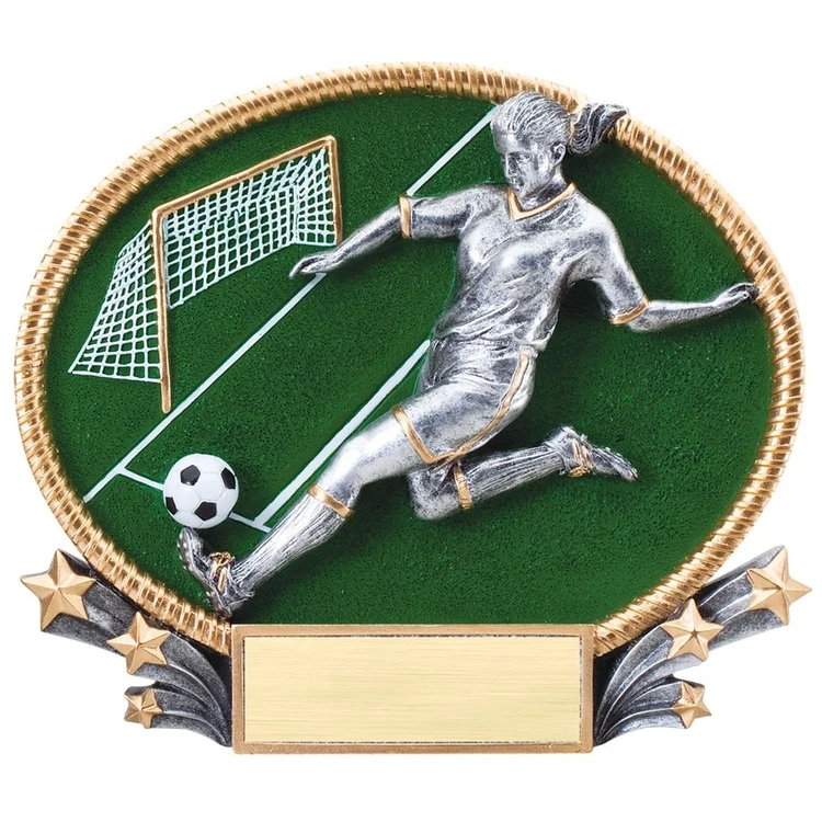 Soccer Female 3D Oval Resin Award 1