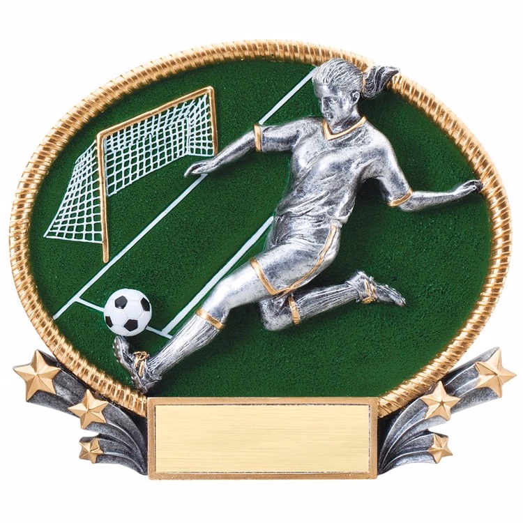 Soccer Female 3D Oval Resin Award