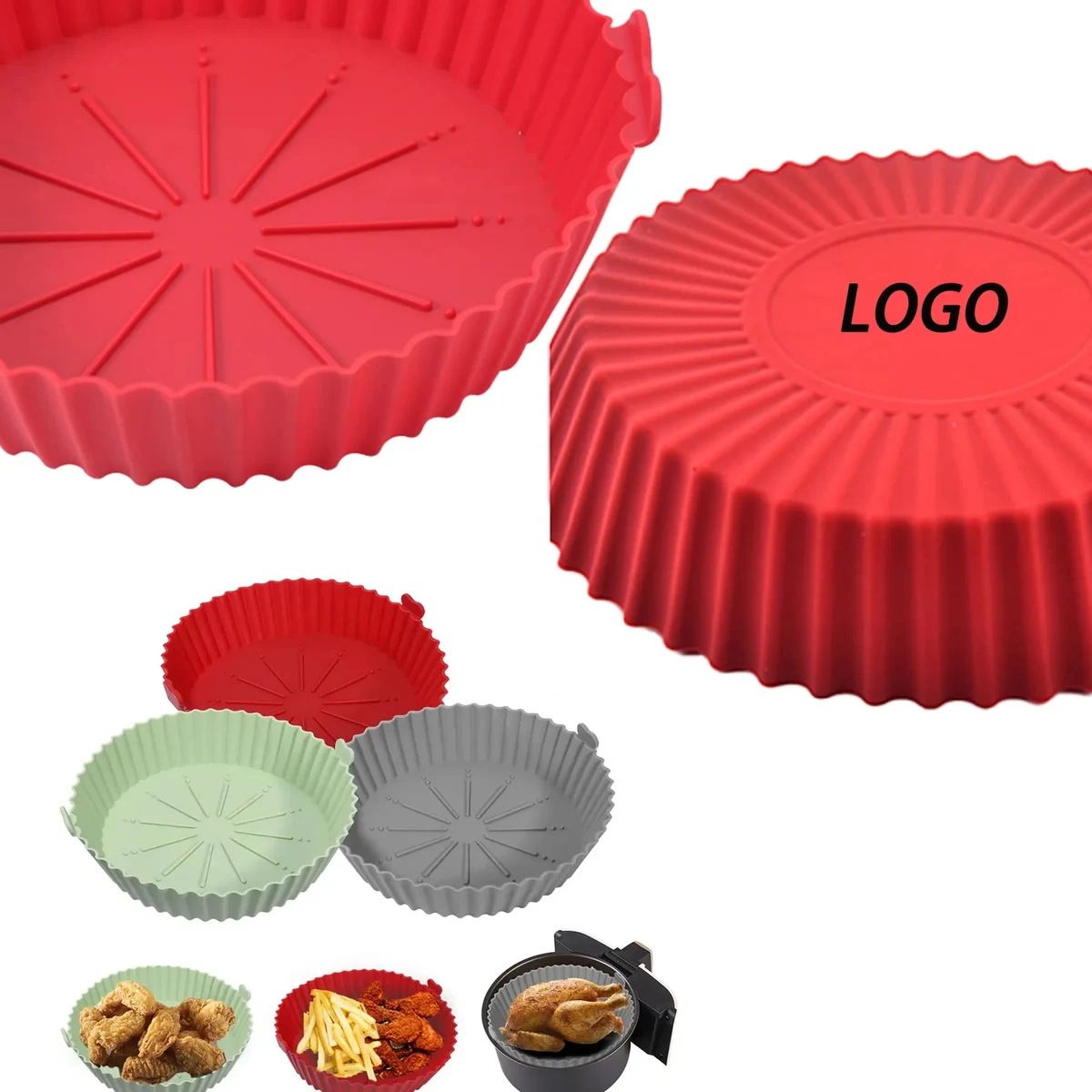 Reusable Eco-Friendly Air Fryer Silicone Pan Bakeware 1