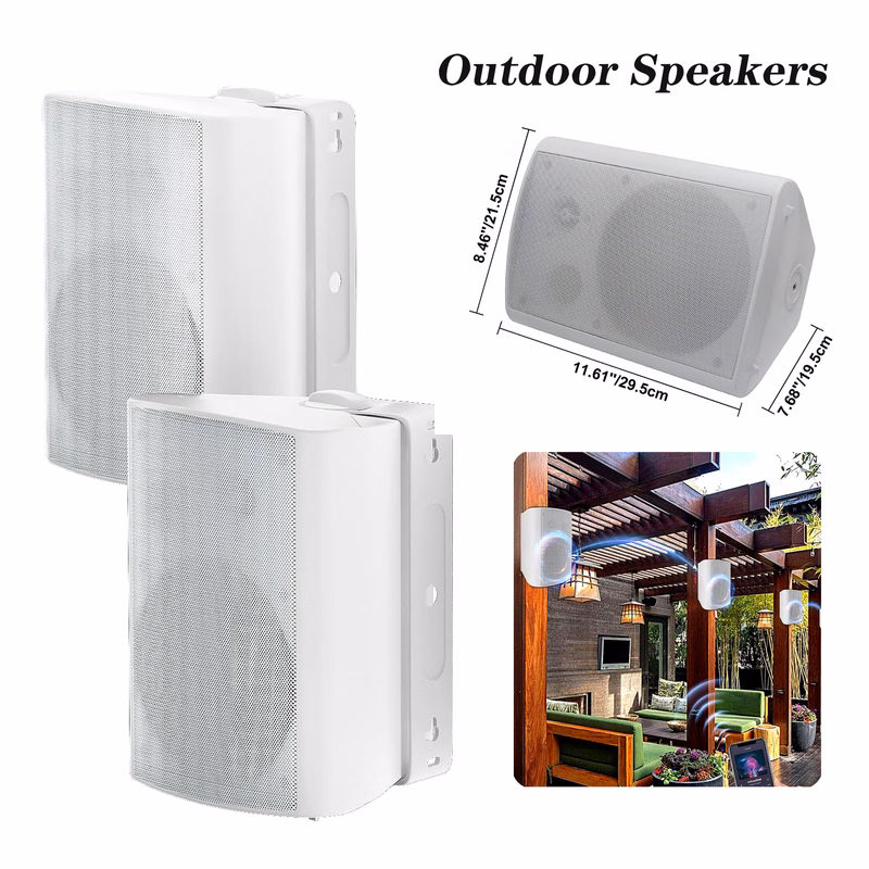 1 Pair Patio Home 800W 6.5 Inch Outdoor Durable Superior Amplifier Bluetooth Waterproof Speakers  