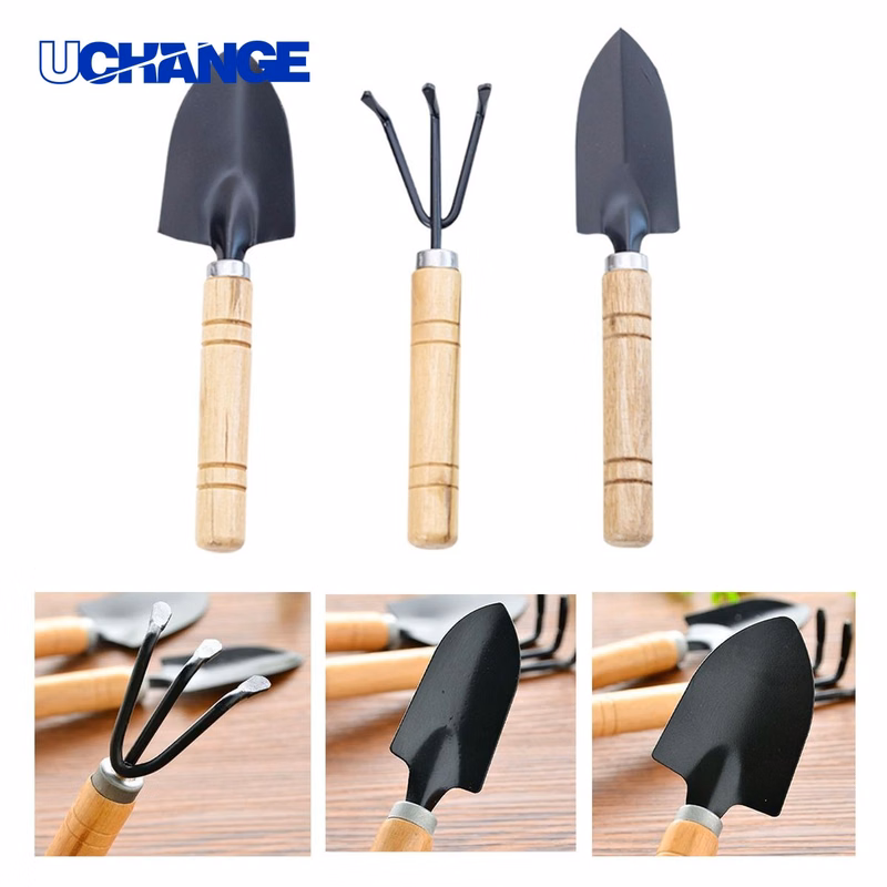 Wood Handled Mini Shovel Rake Spade Set