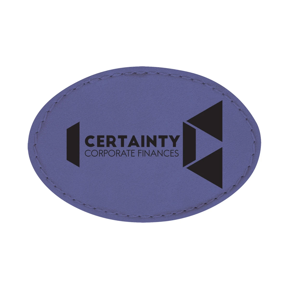3" x 2" Purple Leatherette Oval Patch with Adhesive 1