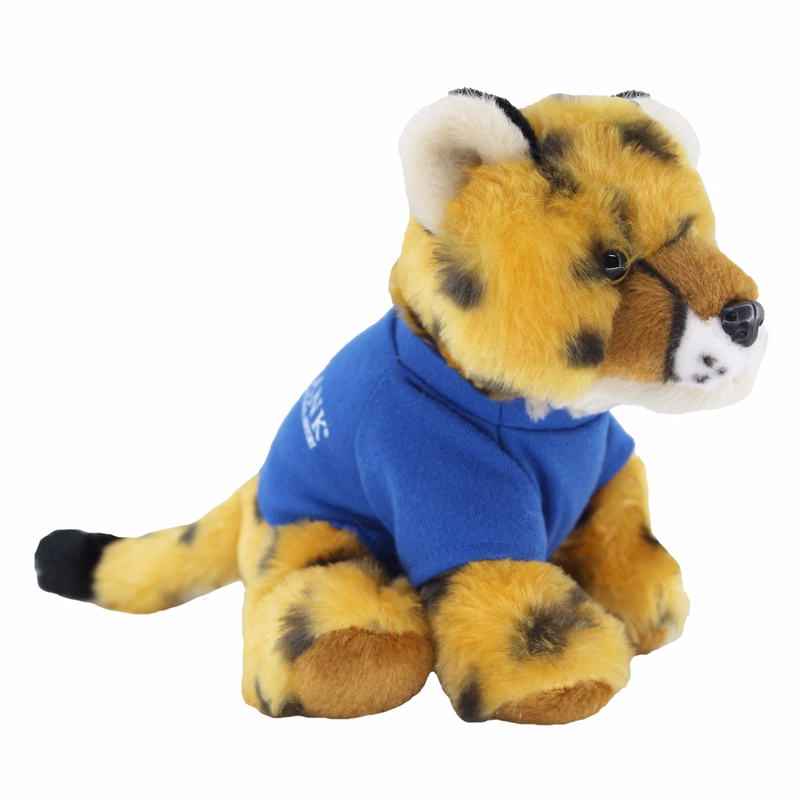 8" Mini Cuddlekin Cheetah with shirt and one color imprint