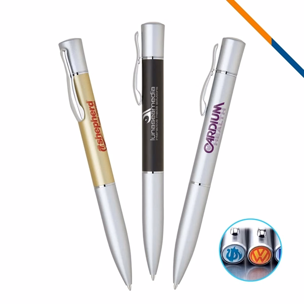 Custom Metallic Brass Ballpoint Pen Twist Action Pocket Clip — Executive Gift