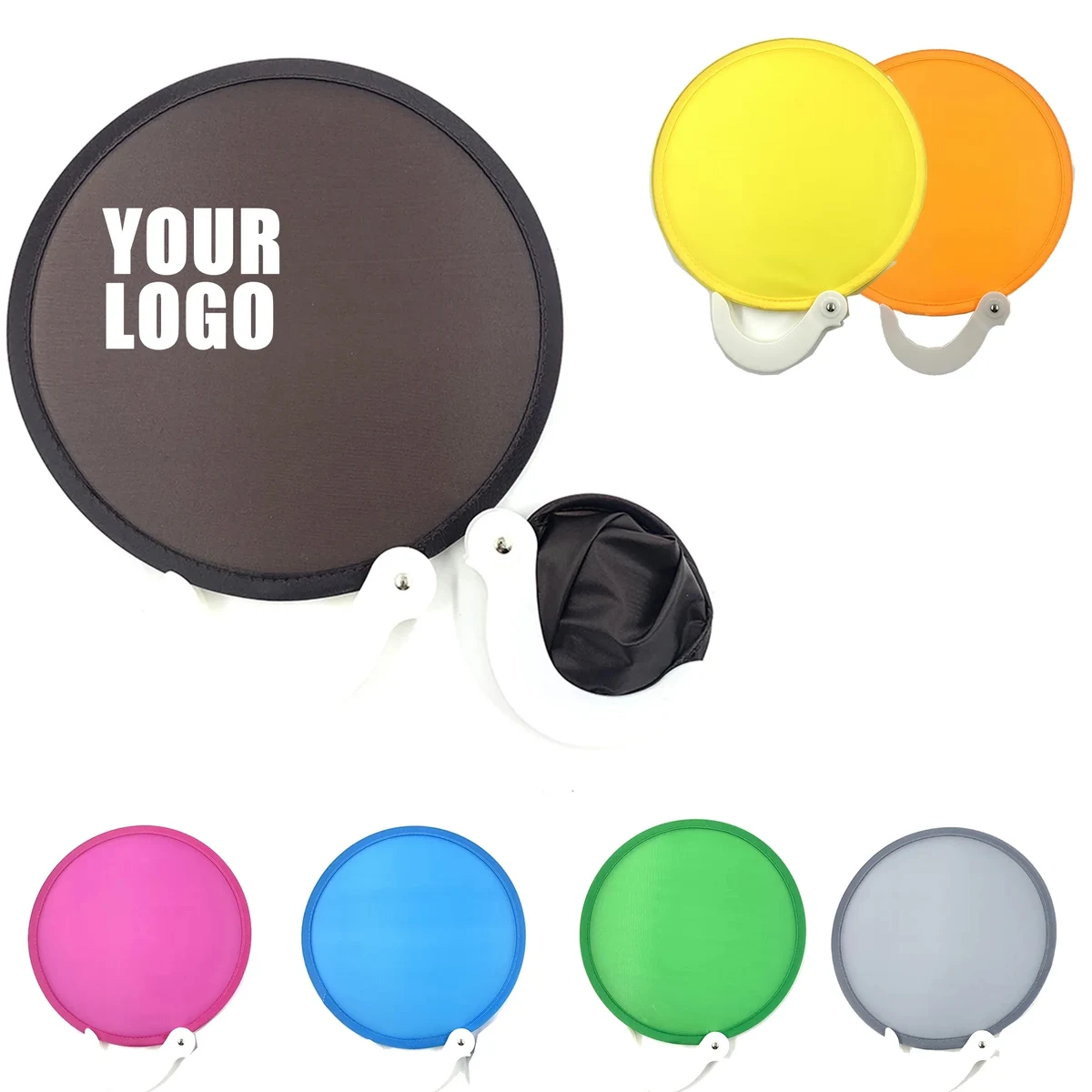 Custom Printed Round Folded Fan 1