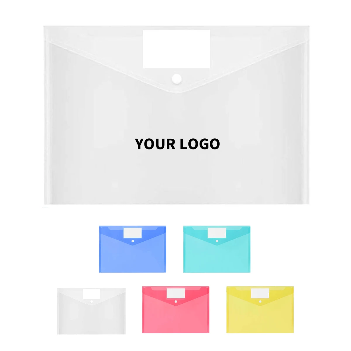 A4 Transparent PVC File Bag With Crimped Flap 9" Length x 13" Width 1