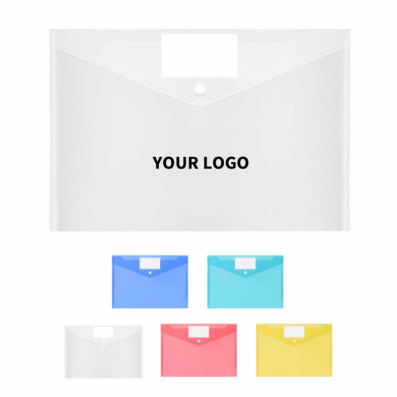 A4 Transparent PVC File Bag With Crimped Flap 9" Length x 13" Width