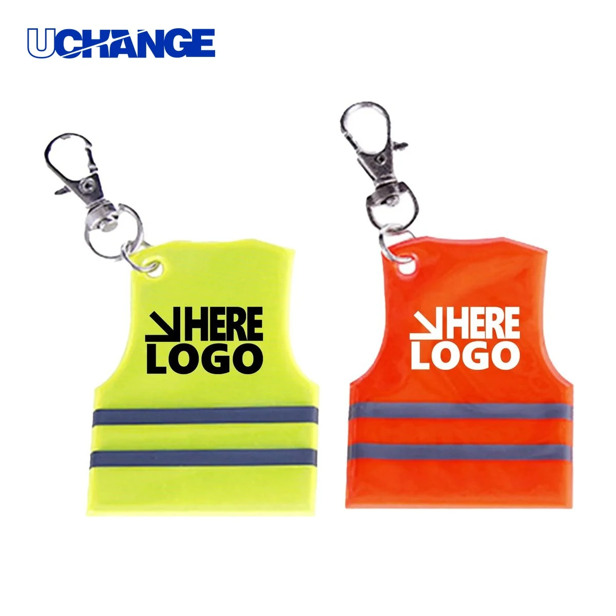 Reflective Safety Vest Shape Keychain Pendant 1