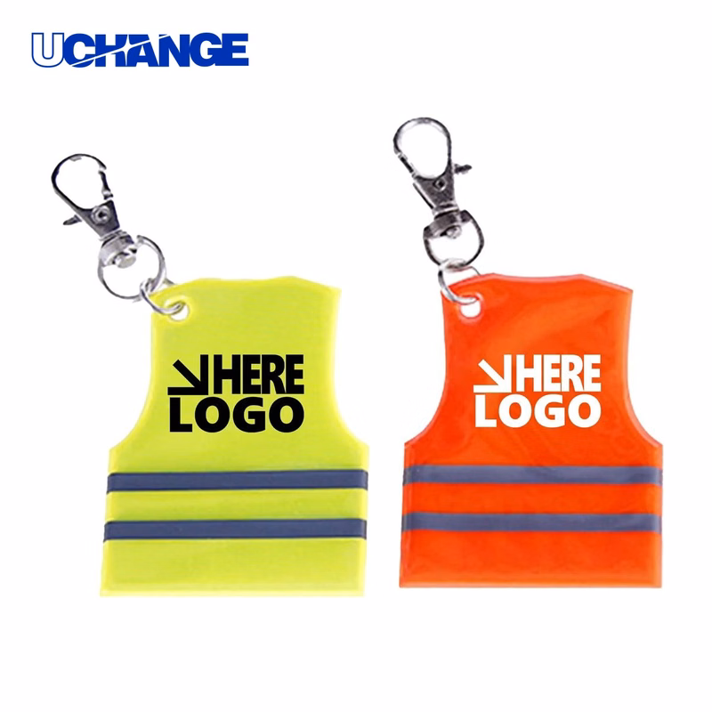 Reflective Safety Vest Shape Keychain Pendant