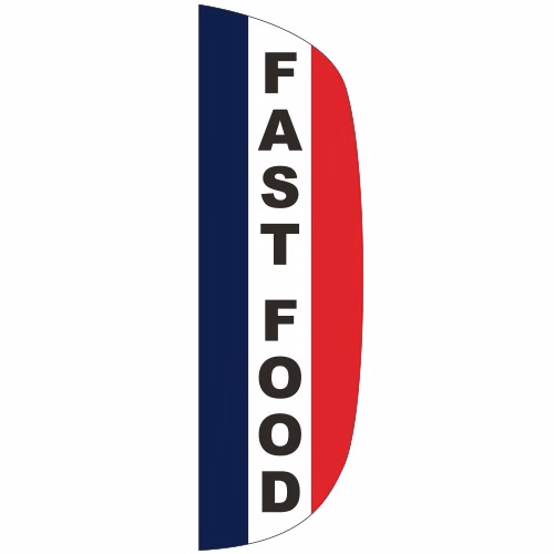 "FAST FOOD" 3' x 10' Message Flutter Flag