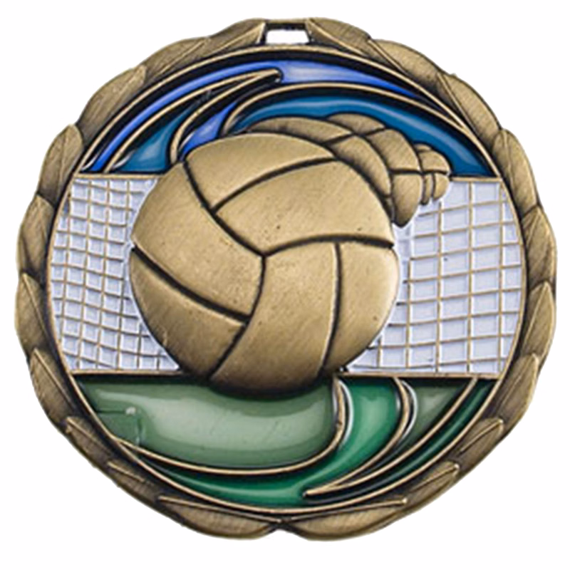 Stock Color Medals: Volleyball