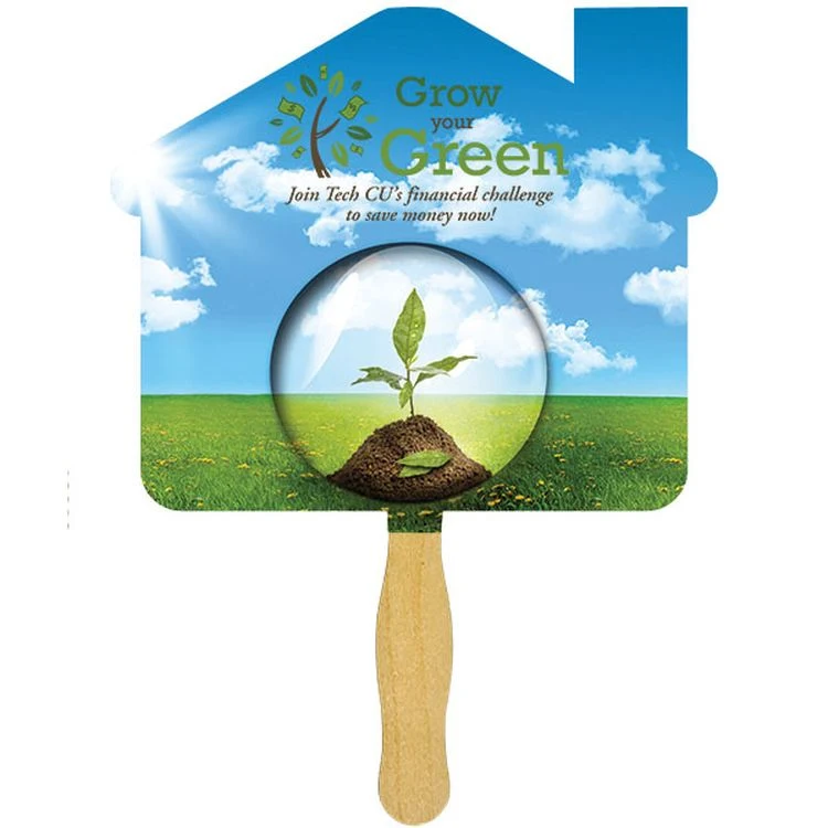 House Glued Hand Fan (1 Side/ Four Color Process Imprint) 1