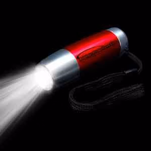 Red 4" Tapered Metallic LED Flashlight