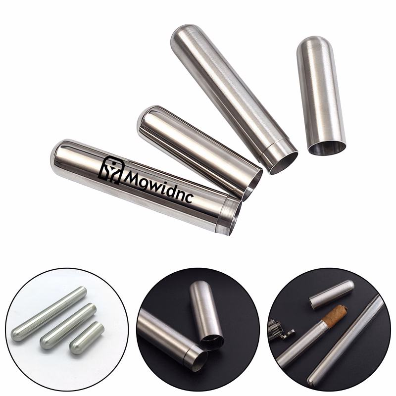 Stainless Steel Cigar Holder Humidor Tube - Single Cigar Case