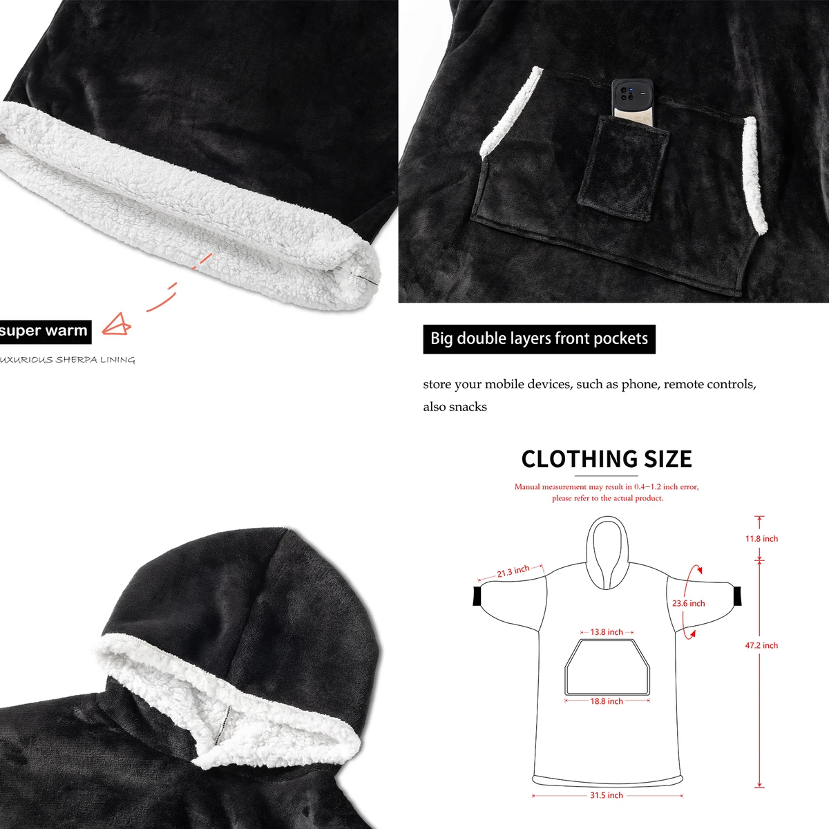 Heated Oversized Wearable Blanket Hoodie 1