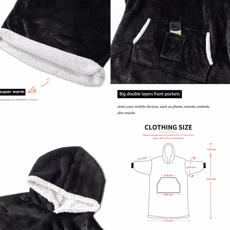 Heated Oversized Wearable Blanket Hoodie