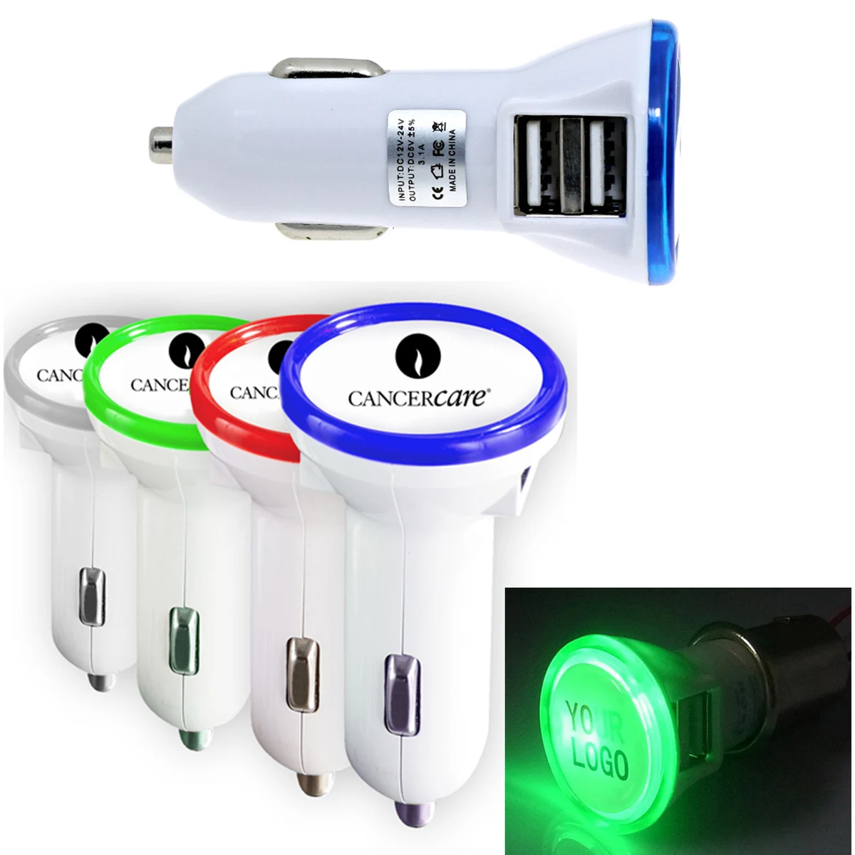 ColorRing LED Dual USB Car Charger 1
