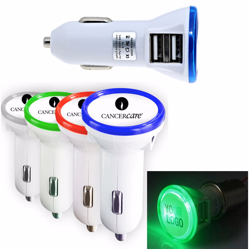ColorRing LED Dual USB Car Charger