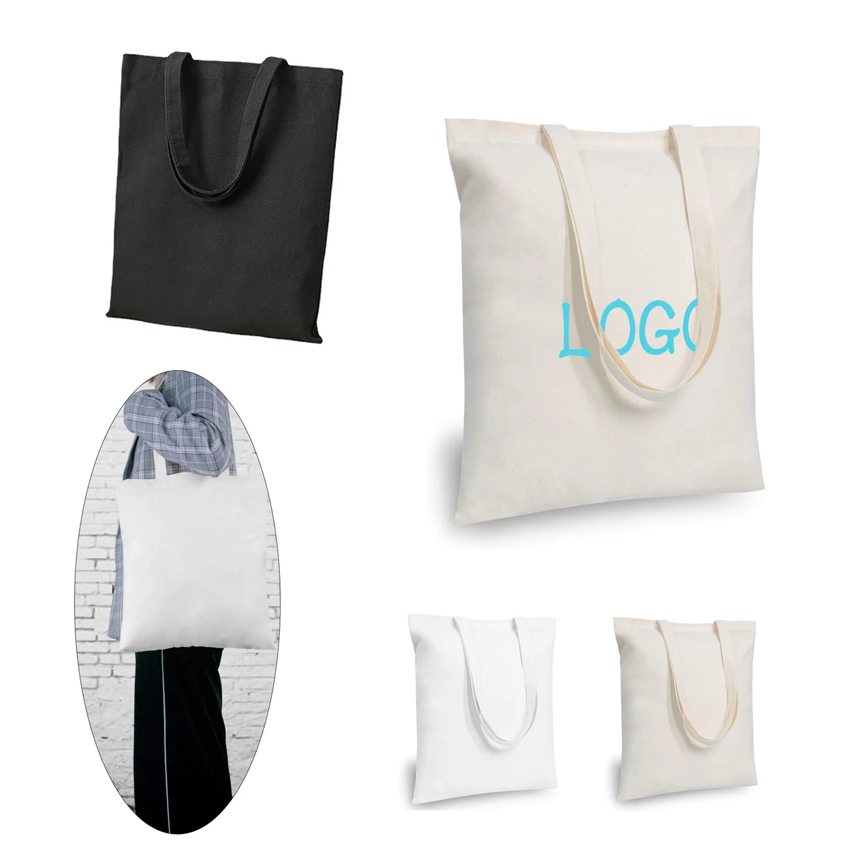 Pure Cotton Thickened Shopping Tote Bag 1