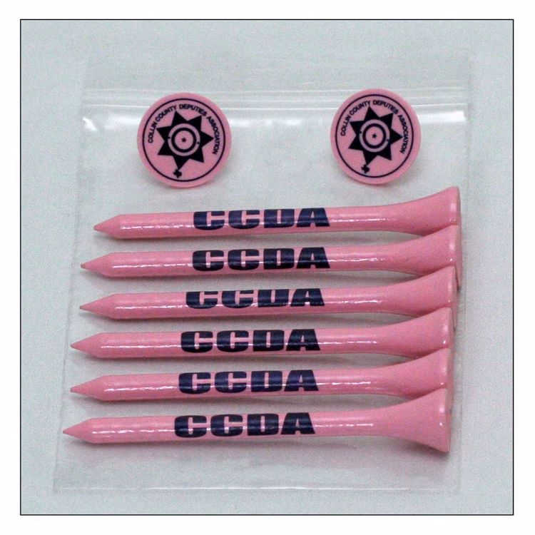 Golf Combo Pack of 6 Tees & 2 Ball Markers