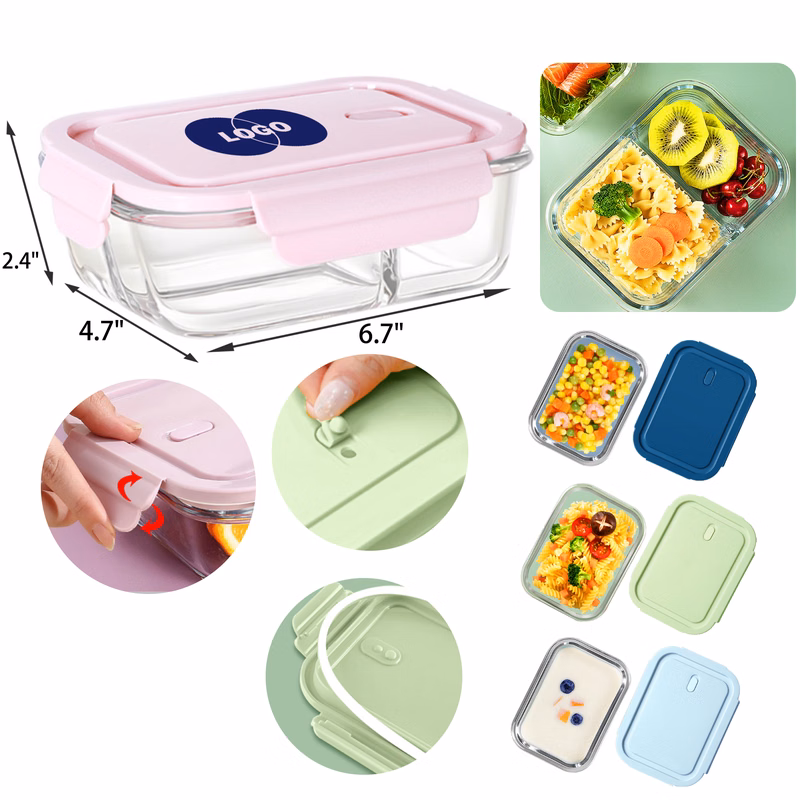 Portable 22 OZ Glass Bento Lunch Box
