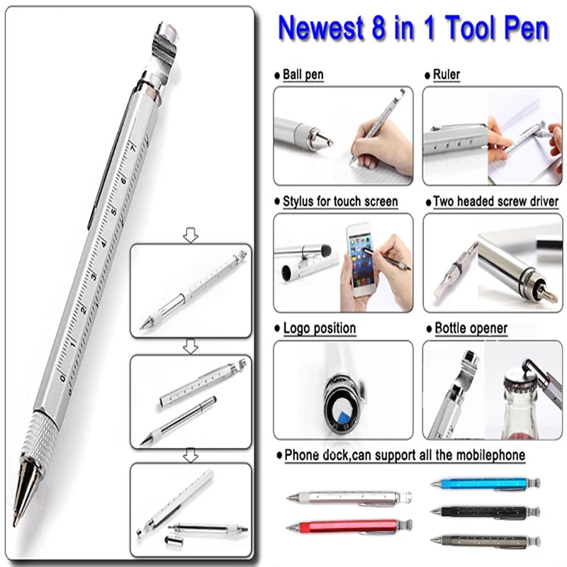 8 in 1 Multifunction Tool Pen with Ballpoint Pen 1