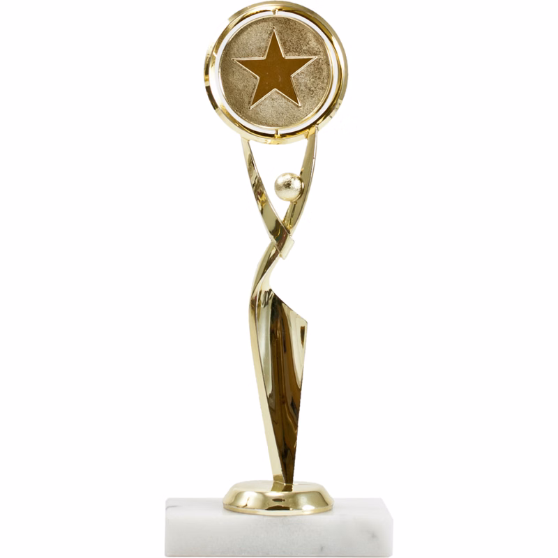 Modern Achievement Figure With Spinning Mylar Holder Trophy