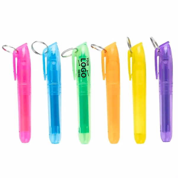 Custom Plastic Highlighter Pen With Keyring — Daily Office & School Organizer