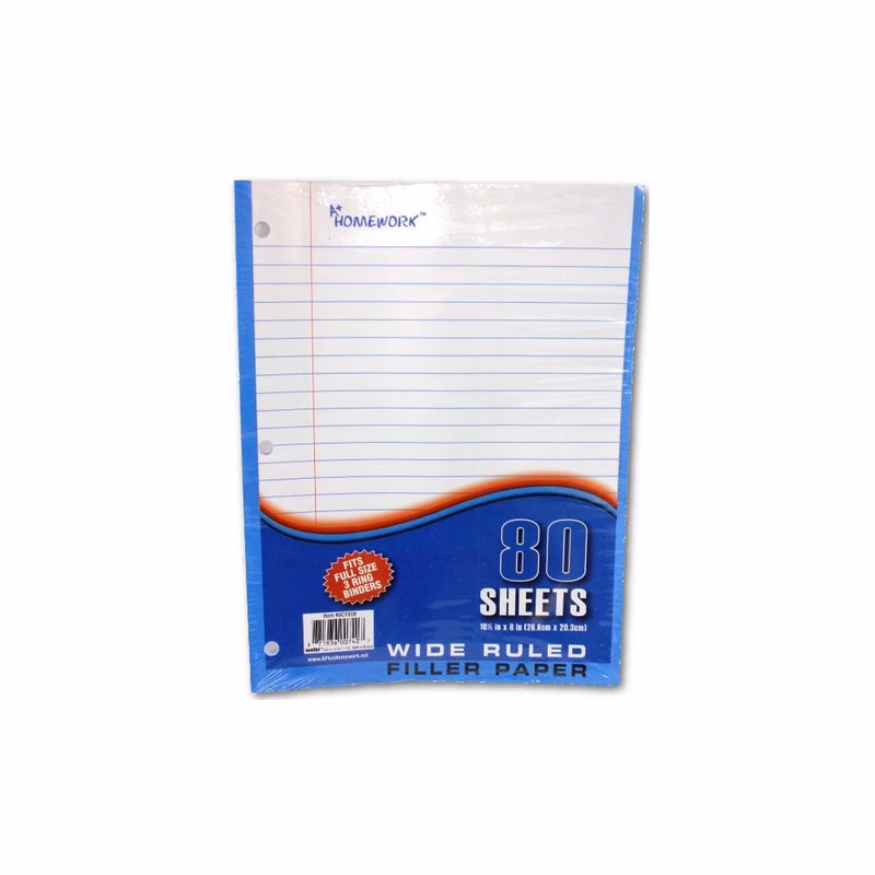 Wide Ruled Filler Paper - 80 Sheets