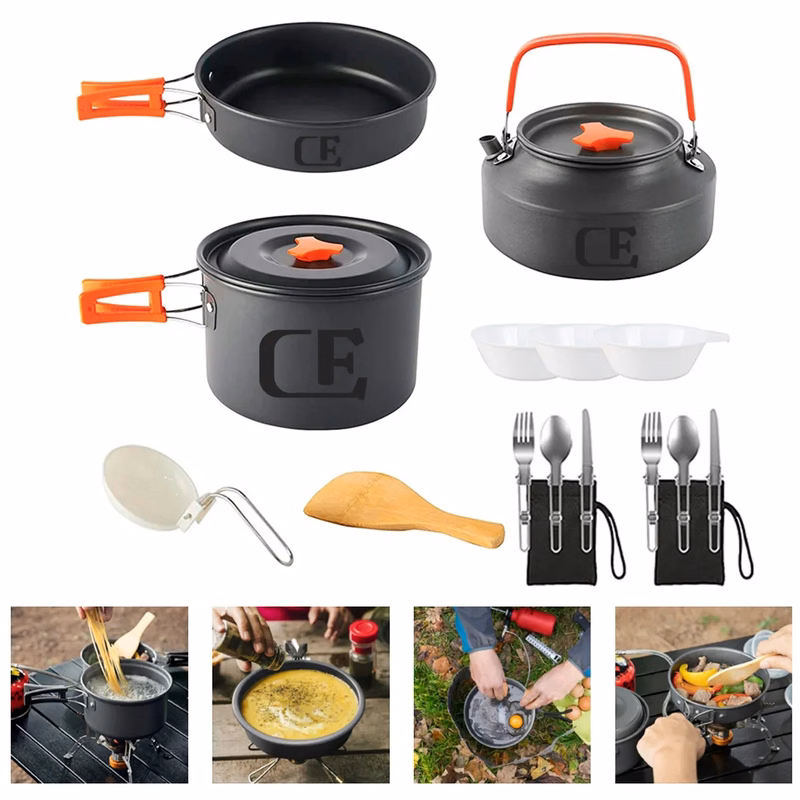 10Pcs Camping Cookware Set