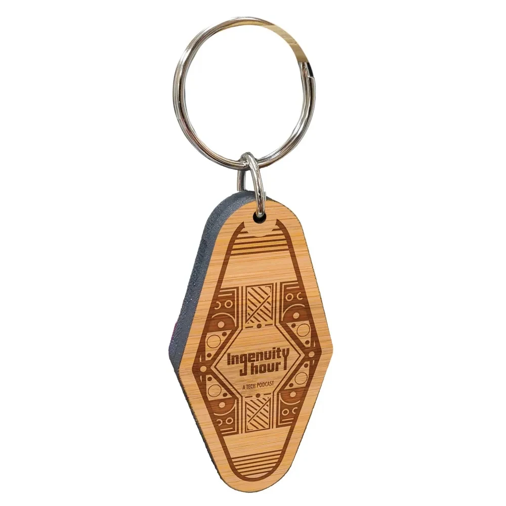 Vintage Etched Bamboo Motel Keychain Hotel Key Tag 1