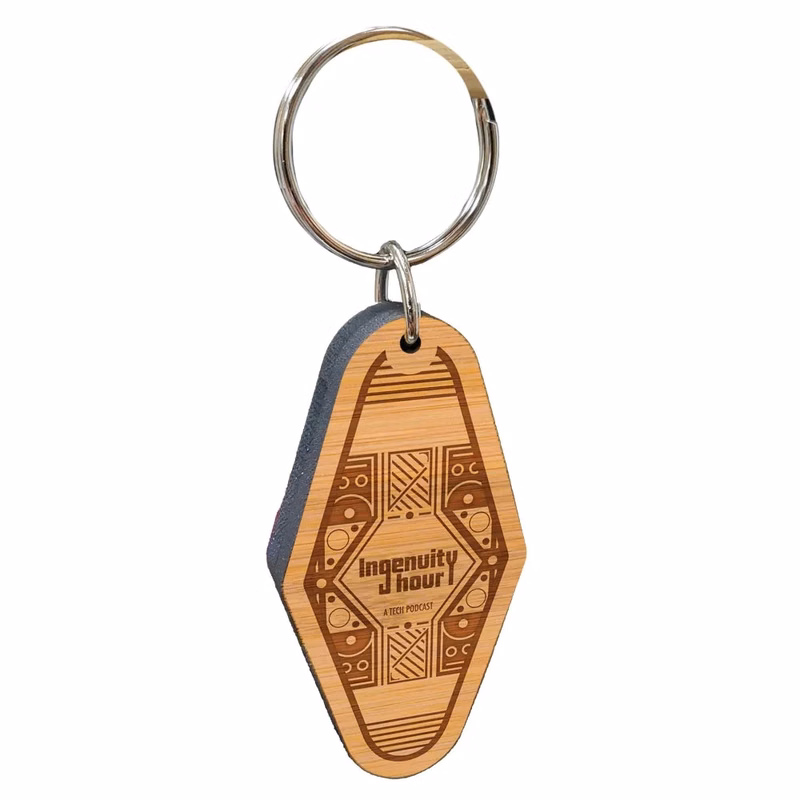 Vintage Etched Bamboo Motel Keychain Hotel Key Tag