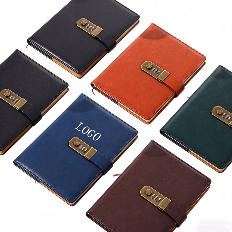A5 Lockable Business Diary Thick Logbook with Custom Logo Available