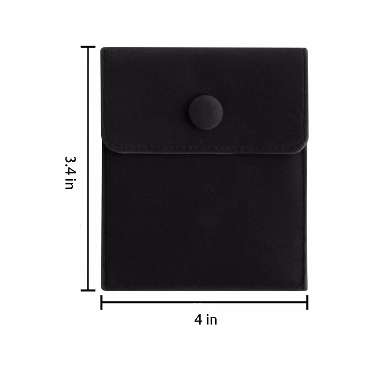 4" x 3.4" Customizable Velvet Button Jewelry Bag