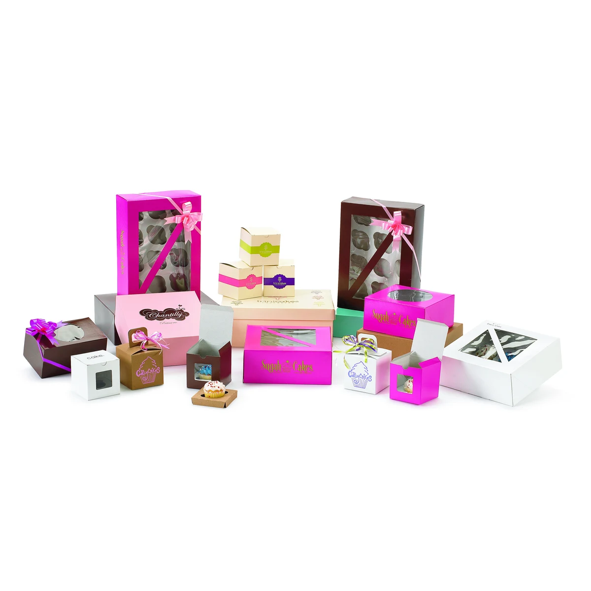 Colored Cupcake Boxes (4"x 4"x 4") 1