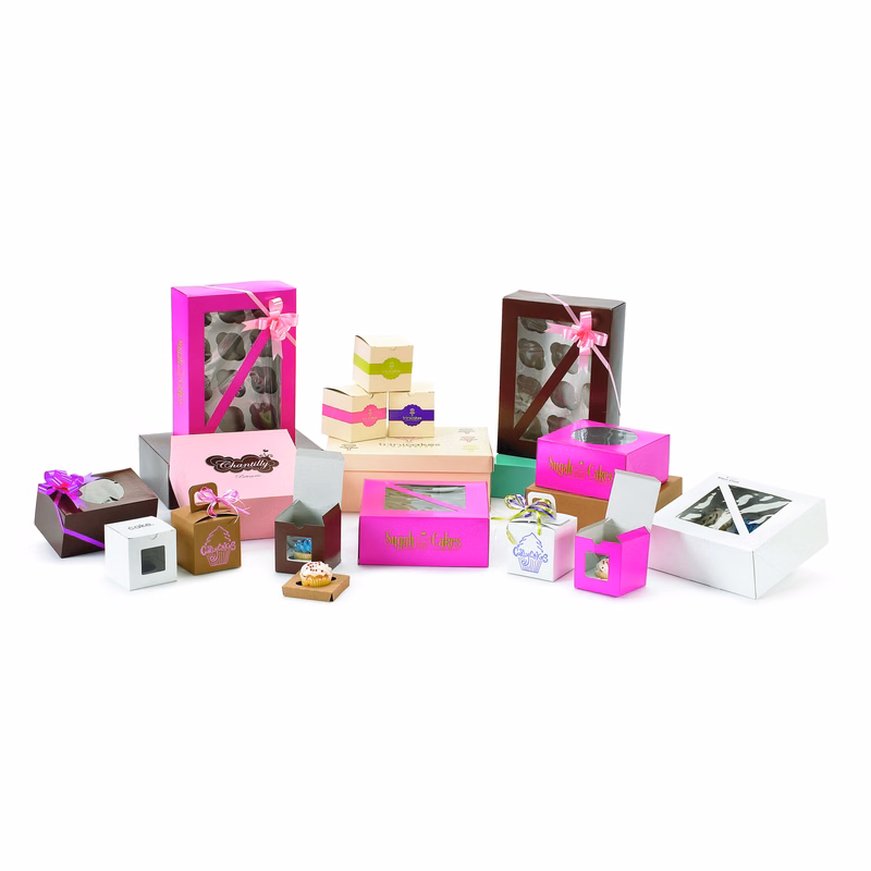 Colored Cupcake Boxes (4"x 4"x 4")