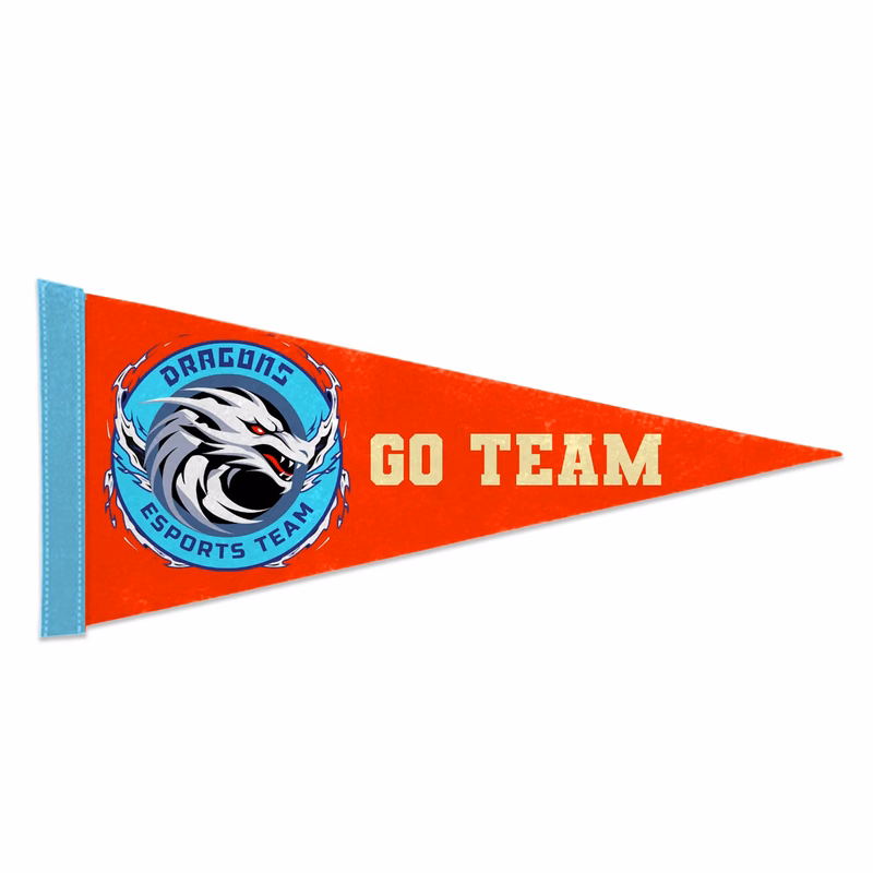 12"x30" Custom Full Color Printed Felt Pennant - 2ply 2-Side