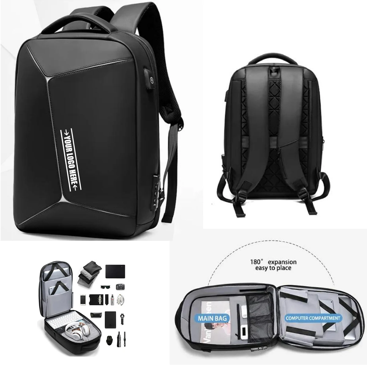 Business Travel Suitcase Laptop Backpack With Usb 1