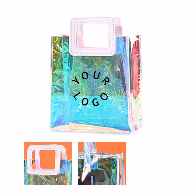 Spacious Clear Tote Bag with Holographic Finish